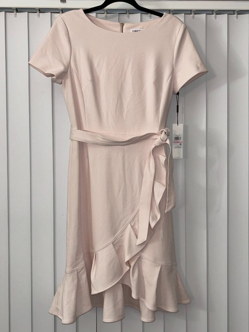 Women's Calvin Klein Pale Pink Wrap Dress Size 10 (New with Tags)